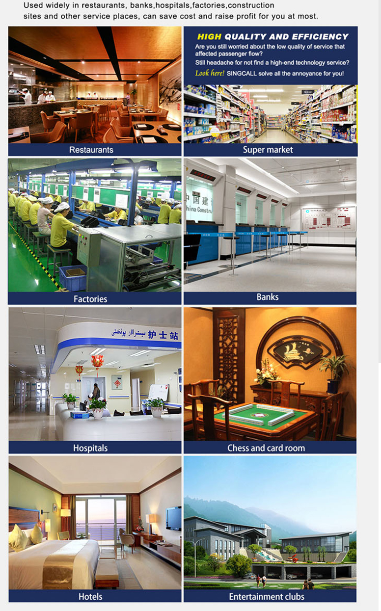Best price long range frequency 433Mhz wireless queue management system for restaurant and cafe