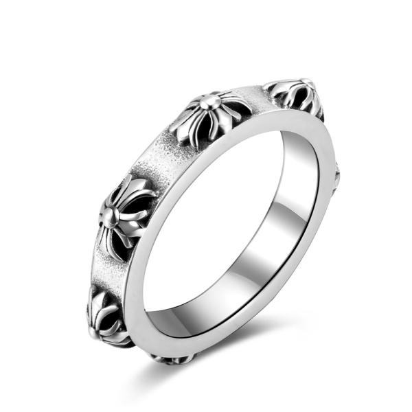 316l Stainless Steel Men's Rings Carved Flowers Ring Gift Jewelry Cool Rock