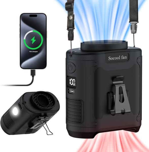 Buy cheap Socool Fan Waist Clip Camping Multifunction Portable Fan 10000MAh With Sos Led Light from wholesalers