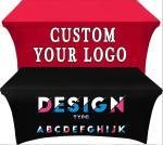 250G Polyester Pop Up Trade Show Table Throw Table Cover Cloth With Logo ODM