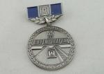 32mm Zinc Alloy Custom Medal Awards Soft Enamel , Antique Nickel Plating