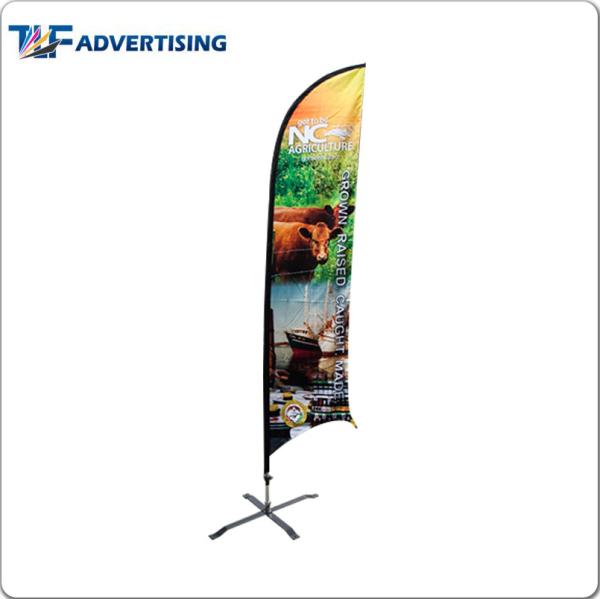 Buy cheap Polyester Fabric Custom Flag Banners , Roadside Advertising Banners Fiberglass Pole from wholesalers