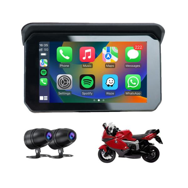 Motorcycle Gps Waterproof Navigator with Buebooth and Wireless Apple Carplay