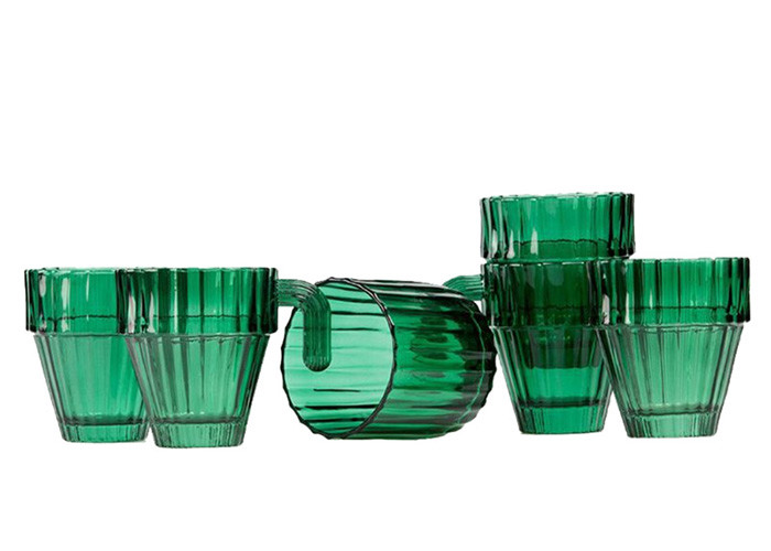 Creative Water Drinking Glass Cup Green Cactus Shape Cup Set Eco - Friendly