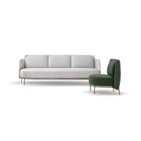 Buy cheap White Modern Sofa Set Curved Wooden Tape In Residential Contexts product