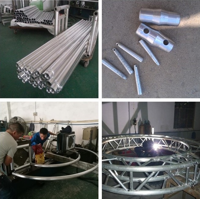 Round Dj Light Aluminum Roof Truss 350-1200 Kg Max Loading Easy Dismantle