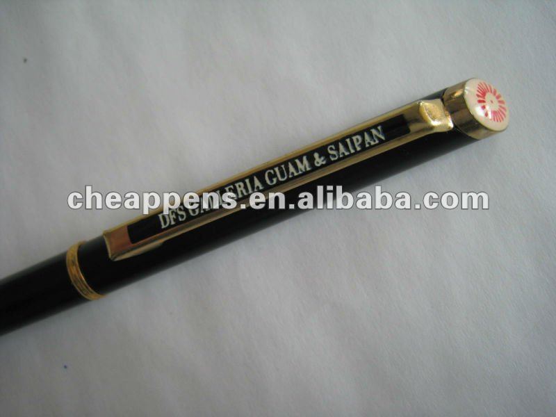 semi metal click metal pen, half metal ball pen,classical design