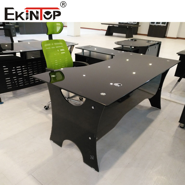 black glass desk
