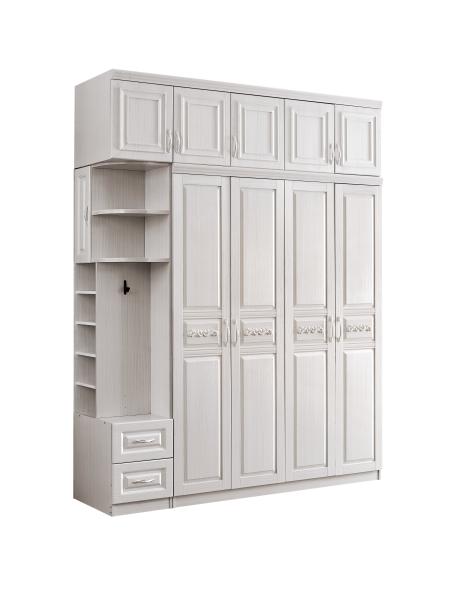 Buy cheap Durable Thick Large Wardrobe With Drawers , ODM Solid Wood White Painted Wardrobe from wholesalers