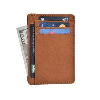 Buy cheap Men Slim Leather Wallet Card Case RFID Blocking Smart Minimalist product