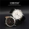Buy cheap 2015 New Fashion Rose Gold Watch Black White Brown Unisex Leather Watches Stainless Steel Quartz Leather Watches from wholesalers