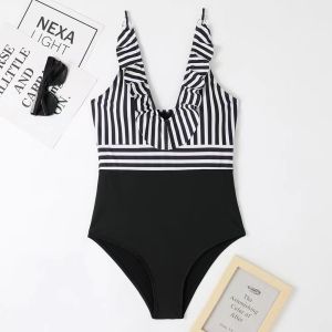 Buy cheap one pieces ,Rainbow colour Sexy full Size Ladies Swimwear ,nylon fabric from wholesalers