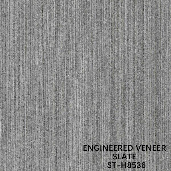 Engineered Slate Wood Veneer Walnut H8536 Straight Fineline Grain Dark Grey