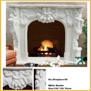 Buy cheap White Marble Figure Fireplace Mantel from wholesalers