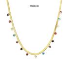 45cm Snake Bone Chain Necklace Colorful Rhinestone Tassel Pendant Necklace