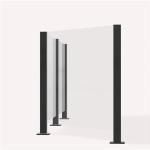 Customized Black Aluminum Glass Railing Panels Balcony Fence