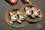 Custom Marathon And Racing Metal Awards With Cut Out Effect , Red / White / Blue