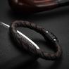 Buy cheap Hot stainless steel magnet buckle leather rope bracelet men custom leather bracelet from wholesalers