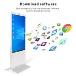4K Interactive 43 55 Inch Kiosk , Floor Bracket LCD Digital Signage Totem