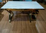 Smooth Hand Feeling 90cm Stainless Steel Marble Dining Table