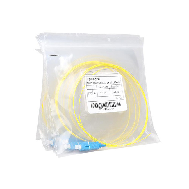 Simplex 0.9mm PVC LSZH OFNR SC UPC-SC UPC Singlemode G657A1 Pigtail