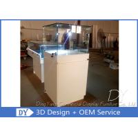 Buy cheap Wood Square Glass Jewelry Display Case / Pedestal Showcase With Cabinet Locks product