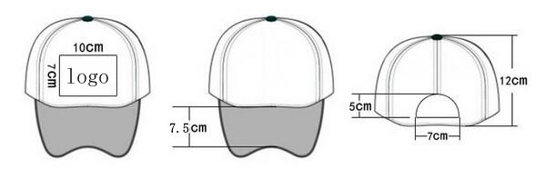 60cm 6 Panel Curved Brim Baseball Hat Customization Embroidery Logo