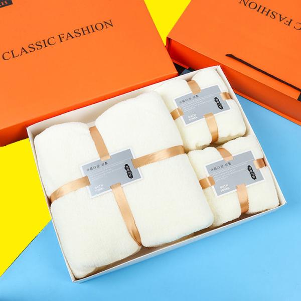 Buy cheap Thick Coral Fleece Soft Absorbent Microfiber Towel Set 1 Set 35*75 70*140 Custom Logo from wholesalers