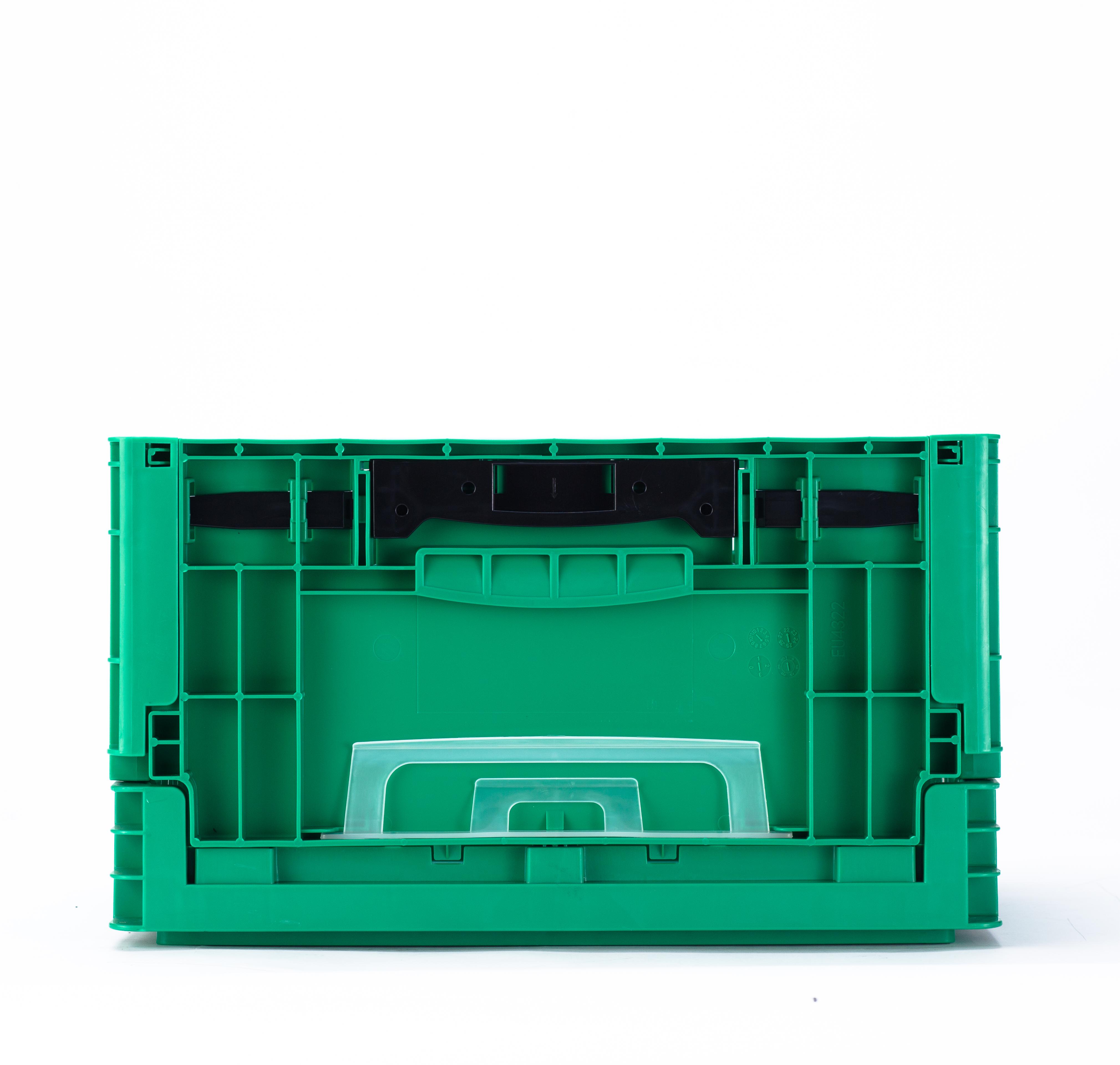 Convenient Collapsible Plastic Crate for Warehouse Storage and Transport 400x300x230mm