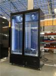 Commercial large storage clear double glass door white tall upright freezer