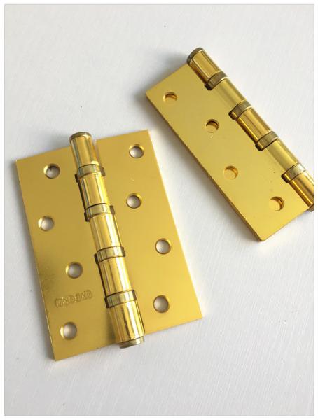 Buy cheap Heavy Four Steel Circle Residential Ball Bearing Door Hinges Soft Closing Flat Head Metal from wholesalers