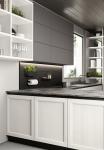 Handless Melamine Kitchen Cabinet Fitted Grey Kitchen Storage Cabinet Customized