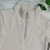 Buy cheap Zipper Gray Horse Riding Tops T Shirt 4 Way Stretchy Active Equestrian Clothing from wholesalers