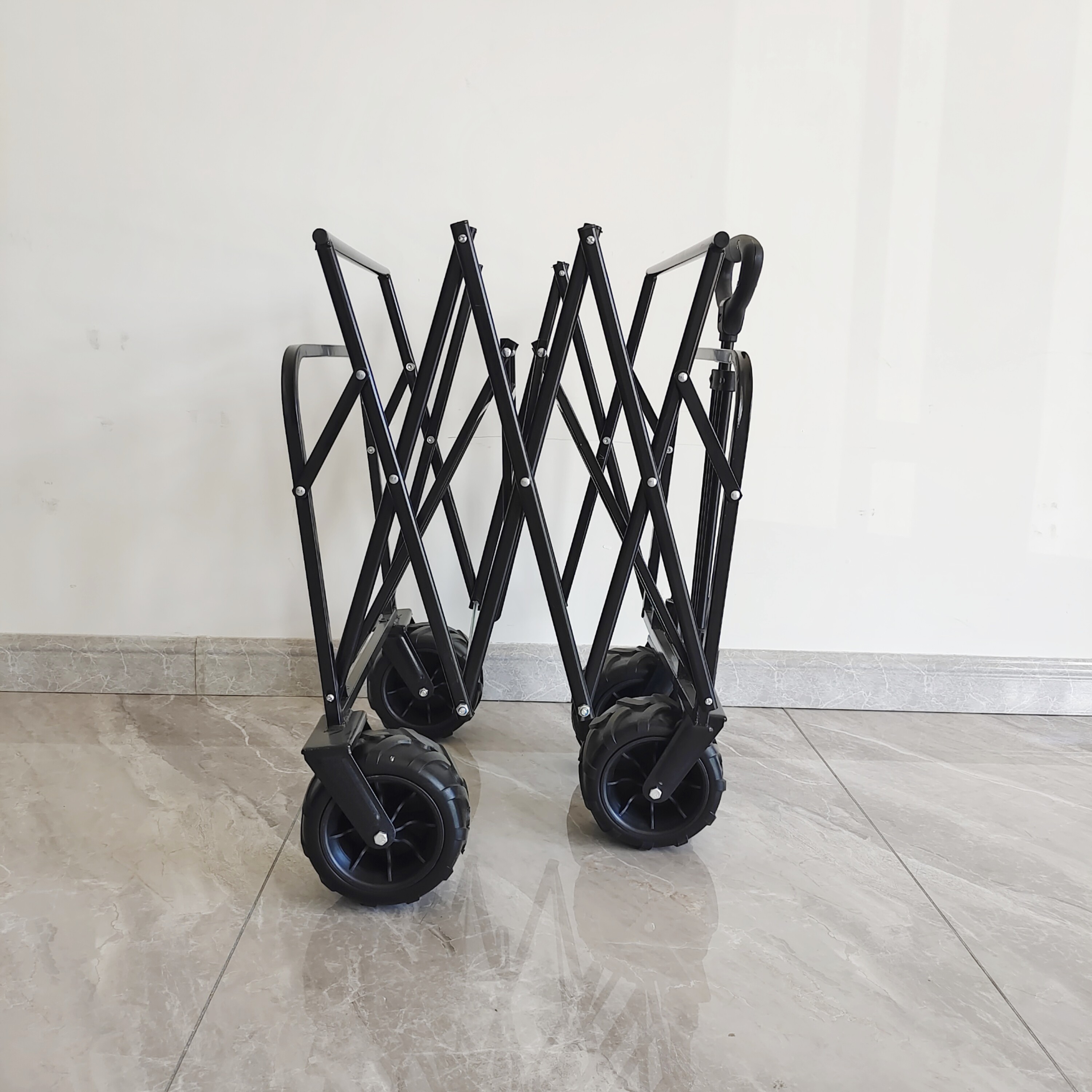 Extended Capacity Folding Wagon Utility Camping Cart Outdoor Beach Trolley