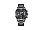 Men'S Chronograph Bracelet Watch , Silver Chronograph Watch Stainless Steel Case