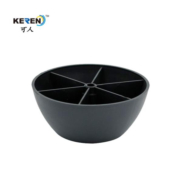 KR-P0116 Round Plastic Sofa Legs Replacement , Black Plastic Furniture Feet Bed