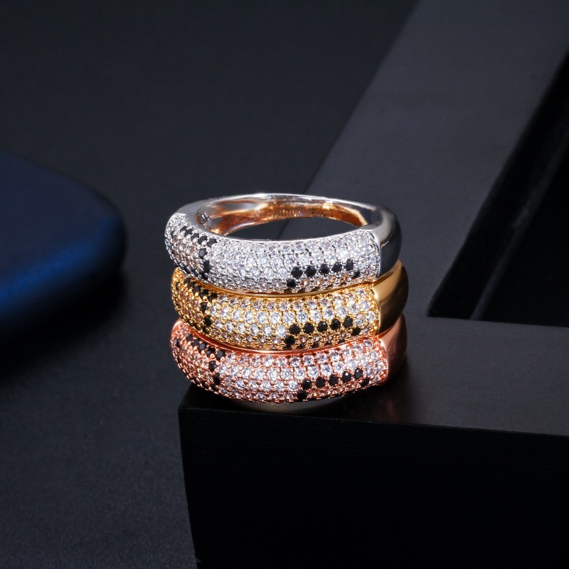 Peopard Print CZ Wedding Rings for Women Silver Color Ring Lady's Ring Party Fashion Luxury Leopard Print Ring Jewelry