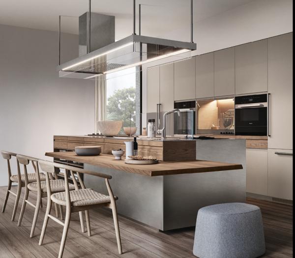 Buy cheap Built In Handle Gray Color Kitchen Cabinets Sheet Metal Melamine Plywood Door from wholesalers