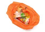 190t Lightweight Reusable Shopping Bags , Logo Printing Orange Reusable Shopping