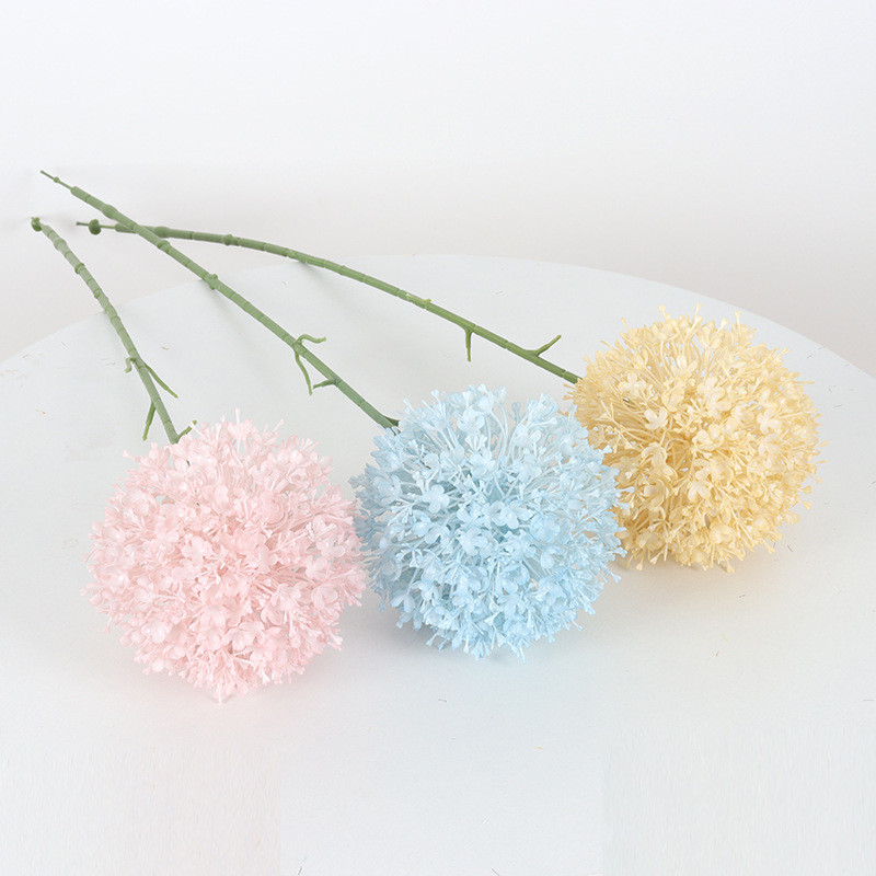 Customized single scallion ball plastic flower wedding simulation flower wedding hall road guide flower arrangement decoration fake flower