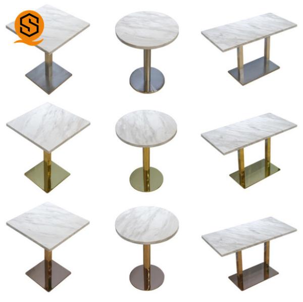 Buy cheap Artificial Stone Top Restaurant Coffee Table With Stainless Steel Base from wholesalers