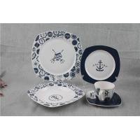 Buy cheap 20pcs Special Bone China Dinnerware Sets Square Shape With Captain Design product