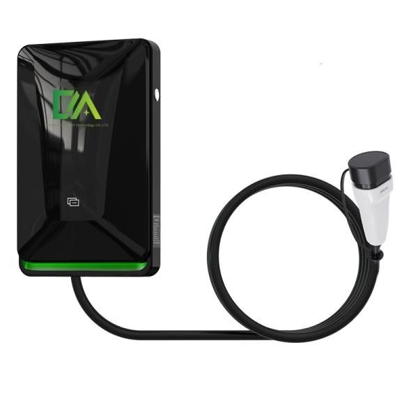 32A Black Wall-Mounted AC Mobile Charging Station 22KW Smart Electric Vehicle
