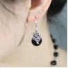 Buy cheap Retro Jewelry Thai 925 Silver with Marcasite Black Onyx Earrings(LR1036BLACK) from wholesalers