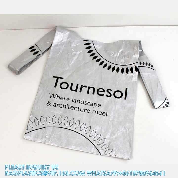 Tote Shopping Bags, Foldable Large Capacity Custom Logo Dupont Paper Shopping Vest Bag Tyvek T-Shirt Tote Bag