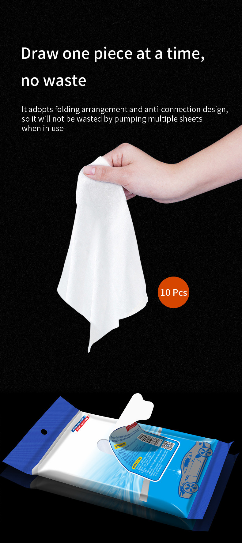 Microfiber Cloth Car Interior Cleaning Wipes For Dashboard Leather Moisturizing