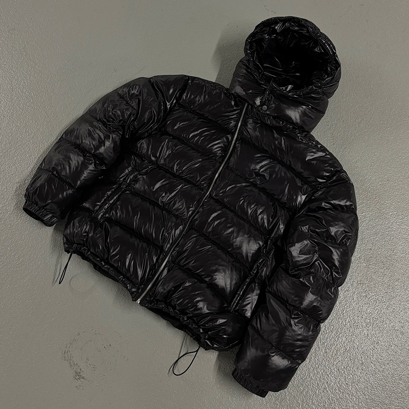 Seamless Fusing Streetwear Puffer Jacket Winter Shiny Polyester Padded Jacket Stylish
