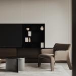 Creamy Whole House Design Contemporary Beige Home Furniture Kitchen Cabinet