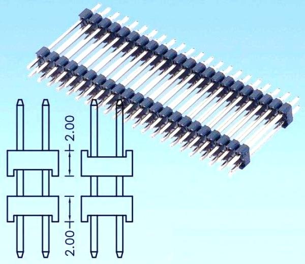Buy cheap double Rows Straight Male 2.54mm Breakable Pin Header connector from wholesalers