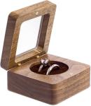 Customized Ring Box for Wedding Ceremony, Wooden Ring Bearer Box, Velvet Ring